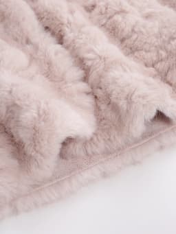 XIAOGULI Women Soft Pink Cropped Faux Fur Jacket Winter Coat Round Neck Korean Style Fluffy Plush Warm Casual Short Outerwear