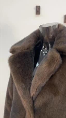 Women's Dark Brown Faux Fur Long Overcoat Single Breasted Fleece Long Trench Coat Winter Fluffy Plush Warm New Thicken Outerwear