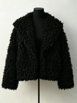 LIMO Women Shaggy Faux Fur Wide Lapel  Long Sleeve Cropped Fluffy Warm Winter Loose Streetwear Fashion Outer Coat
