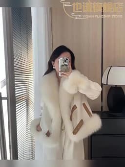 Fashion Imitation Fox Fur Grass Coat Women's Short 2026New Furry coat Woolen collar thickened warm coat for winter Fur Coat Pink