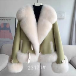 Fashion Imitation Fox Fur Grass Coat Women's Short 2026New Furry coat Woolen collar thickened warm coat for winter Fur Coat Pink