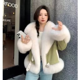 Fashion Imitation Fox Fur Grass Coat Women's Short 2026New Furry coat Woolen collar thickened warm coat for winter Fur Coat Pink