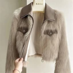 2025 New Autumn Winter Fur Coat Women's Short Lapel Imitation fox fur Long sleeved Korean version Fashion Zipper Thicken Top