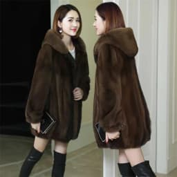 Womemn Faux Fur Coat Women Sheep Shearing Fall Winter Granular Velvet Korean Coat Short Faux Fox Fur Collar Hooded Coat Female