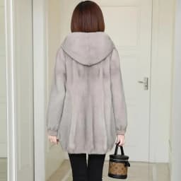 Womemn Faux Fur Coat Women Sheep Shearing Fall Winter Granular Velvet Korean Coat Short Faux Fox Fur Collar Hooded Coat Female