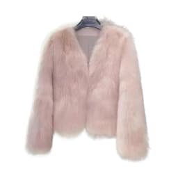 New Autumn Winter 2026 V-Neck Fashion Korean Version Female Short Fur Coat Solid Color Beautiful Be All-match Ladies Outerwear