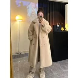 Women Long Thick Faux Fur Maxi Jacket Colorblock Autumn Winter Coat Warm Luxury Belt Fur Parkas Bontjas Furry Outerwear Coats