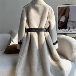 Winter Fashion High-end Temperament Long Fur Coat For Women New Double Breasted Loose Belt Thicken Warm Fur Jacket Outwear