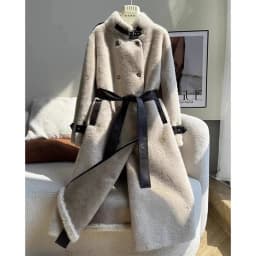 Winter Fashion High-end Temperament Long Fur Coat For Women New Double Breasted Loose Belt Thicken Warm Fur Jacket Outwear
