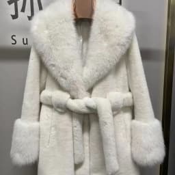 Coats Faux Fox Fur Women Thick Warm Long Coat Turn Down Collar Maxi Warm Jackets Thick Elegant Coat Belt Outerwear Autumn Winter