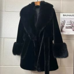 Coats Faux Fox Fur Women Thick Warm Long Coat Turn Down Collar Maxi Warm Jackets Thick Elegant Coat Belt Outerwear Autumn Winter