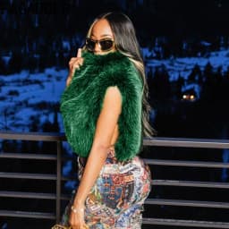 FAGADOER Winter New Fashion Fur Patchwork Bodycon Jacket Woman Green High Neck Sleeveless Crop Top Female Streetwear Clothing
