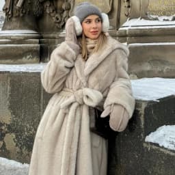 2025 Luxury Brand Hooded Faux Fur Coat Women Plus Long Warm Thick Winter Mink Fur Outerwear High-End Furry Belts Fur Overcoat