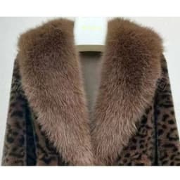 2025 New Women Autumn Winter Leopard Print Temperament Fur Coat Medium-Long High End Fur Collar With Belt Fur Jacket Overcoat