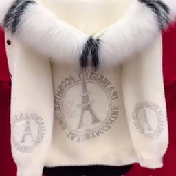 Autumn And Winter New Warm Solid Color Thick Hooded Imitation Mink Fur Coat With Rhinestone And Fur Collar Women's Top Cardigan