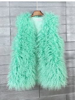 ZADORIN Fashion Winter 75cm Long Fluffy Faux Fur Vest Women Colorful Faux Mongolia Sheep Fur Gilet Fake Fur Jackets Women Coats
