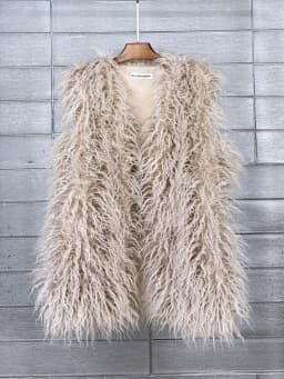 ZADORIN Fashion Winter 75cm Long Fluffy Faux Fur Vest Women Colorful Faux Mongolia Sheep Fur Gilet Fake Fur Jackets Women Coats