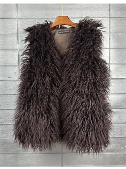 ZADORIN Fashion Winter 75cm Long Fluffy Faux Fur Vest Women Colorful Faux Mongolia Sheep Fur Gilet Fake Fur Jackets Women Coats