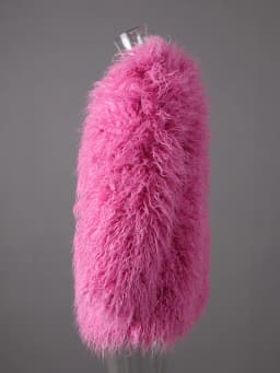 DEAT Fashion Rose Red Imitation Mongolia Sheep Fur Coat Women's Round Neck Loose Long Sleeves Faux Fur Jacket Winter New