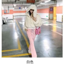 Y2k Women Soft Faux Fur Jacket Autumn Winter Cropped Jacket Black Long-sleeve Streetwear Zipper Jacket Warm Fur Coat Hooded Tops