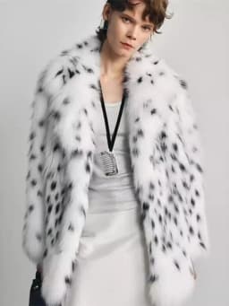 Tossy Leopard Printed Fur Feather Overcoat For Women Winter Loose Contrast Luxury Casual Streetwear Female Fur Feather Coat 2025