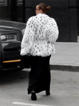 Tossy Leopard Printed Fur Feather Overcoat For Women Winter Loose Contrast Luxury Casual Streetwear Female Fur Feather Coat 2025