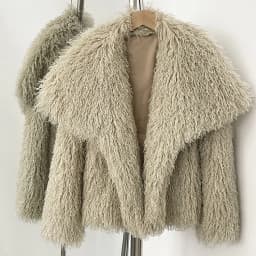 Mueyeruho 2025 Fall Winter Women Faux Fur Jacket Coat Tassel Solid Long Sleeve Thick Warm Overcoat Outwear Fluffy Coat For Women