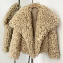 Mueyeruho 2025 Fall Winter Women Faux Fur Jacket Coat Tassel Solid Long Sleeve Thick Warm Overcoat Outwear Fluffy Coat For Women