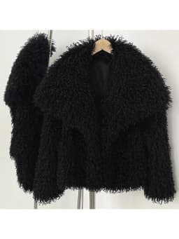 Mueyeruho 2025 Fall Winter Women Faux Fur Jacket Coat Tassel Solid Long Sleeve Thick Warm Overcoat Outwear Fluffy Coat For Women