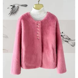 Autumn Winter Female Faux Mink Imitation Fur Coat 2025 Women O-Neck Short Fur Jacket Ladies Long Sleeve Warm Plush Outerwear