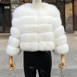 Women Autumn Winter Faux Fur Fox Coats Short Coat Jackets Elegant Jacket Furry Outerwear Party White Thick Warm Y2k Coats