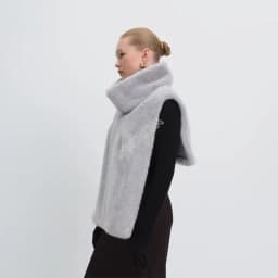 DANXRUHA 2026 Fashion Women's Faux Fur Coat Artificial Sable Vest Autumn Winter Turtleneck Eco Mink Fur Tank Tops Sleeveless