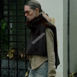DANXRUHA 2026 Fashion Women's Faux Fur Coat Artificial Sable Vest Autumn Winter Turtleneck Eco Mink Fur Tank Tops Sleeveless