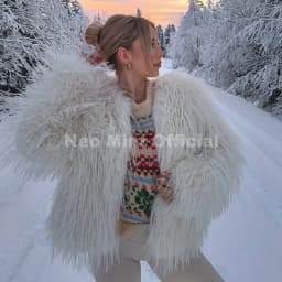 Neo Mint Winter 2025 Tassels Faux Fur Coat for Women Stylish Chic Fluffy Fur Jacket Furry Fox Fur Overcoat Girl Shaggy Outerwear