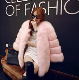 Luxury Long Faux Fox Fur Coat Women Slim Solid Color Faux Fur Jacket Women 4XL Large Size Winter Fake Fur Coats Manteau Fourrure