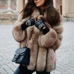 Luxury Long Faux Fox Fur Coat Women Slim Solid Color Faux Fur Jacket Women 4XL Large Size Winter Fake Fur Coats Manteau Fourrure