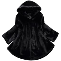 Lautaro Winter Black Warm Thick Hairy Soft Faux Mink Fur Coat Women with Hood Elegant Luxury Fluffy Jacket 2022 4xl 5xl 6xl 7xl