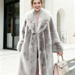 Long Coat Faux Fur Coats Women Thick Warm Turn Down Collar Y2k Streetwear Work White Outerwear Jackets Elegant Fur Autumn Winter
