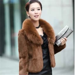 Korean Women Long Sleeved Fur Jacket 2025 Ladies High End Faux Fur Short Coat Winter Female Fashion Large Size 5XL Plush Outwear