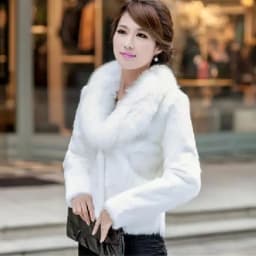 Korean Women Long Sleeved Fur Jacket 2025 Ladies High End Faux Fur Short Coat Winter Female Fashion Large Size 5XL Plush Outwear