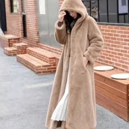 Women Thick Maxi Jacket Y2k Autumn Winter Belt Faux Fur Maxi Coat Long Warm Luxury Belt Fur Black Parkas Bontjas Furry Outerwear