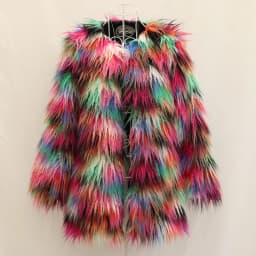 Women's lamb fur medium length thickened faux beach wool fur coat women's tide coat