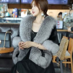 2026 imitation mink women's fox fur collar shawl scarf cloak mink fur coat Bridal dress hairy large shawl cape short coat