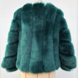 HJQJLJLS 2021 Winter New Fashion Women Short Faux Fox Fur Coat Female Long Sleeve Thick Warm Faux Fur Jacket Green Outerwear