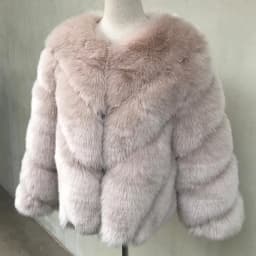 HJQJLJLS 2021 Winter New Fashion Women Short Faux Fox Fur Coat Female Long Sleeve Thick Warm Faux Fur Jacket Green Outerwear