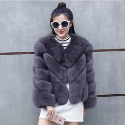 HJQJLJLS 2021 Winter New Fashion Women Short Faux Fox Fur Coat Female Long Sleeve Thick Warm Faux Fur Jacket Green Outerwear
