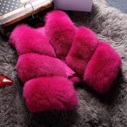 HJQJLJLS 2022 Autumn Winter Thick Warm Faux Fur Vest Women High Quality Fashion O-Neck Short Fur Coat Female Jacket Fuzzy Coat