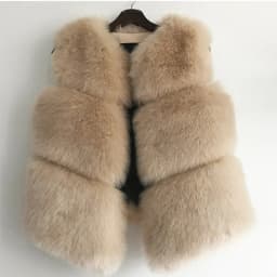 HJQJLJLS 2022 Autumn Winter Thick Warm Faux Fur Vest Women High Quality Fashion O-Neck Short Fur Coat Female Jacket Fuzzy Coat