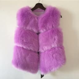 HJQJLJLS 2022 Autumn Winter Thick Warm Faux Fur Vest Women High Quality Fashion O-Neck Short Fur Coat Female Jacket Fuzzy Coat