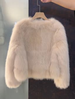V Neck Faux Fur Fox Coat Women Vintage Slim Long Sleeve Elegant Jacket Winter Casual Female All Match Korean Soft Solid Outwear